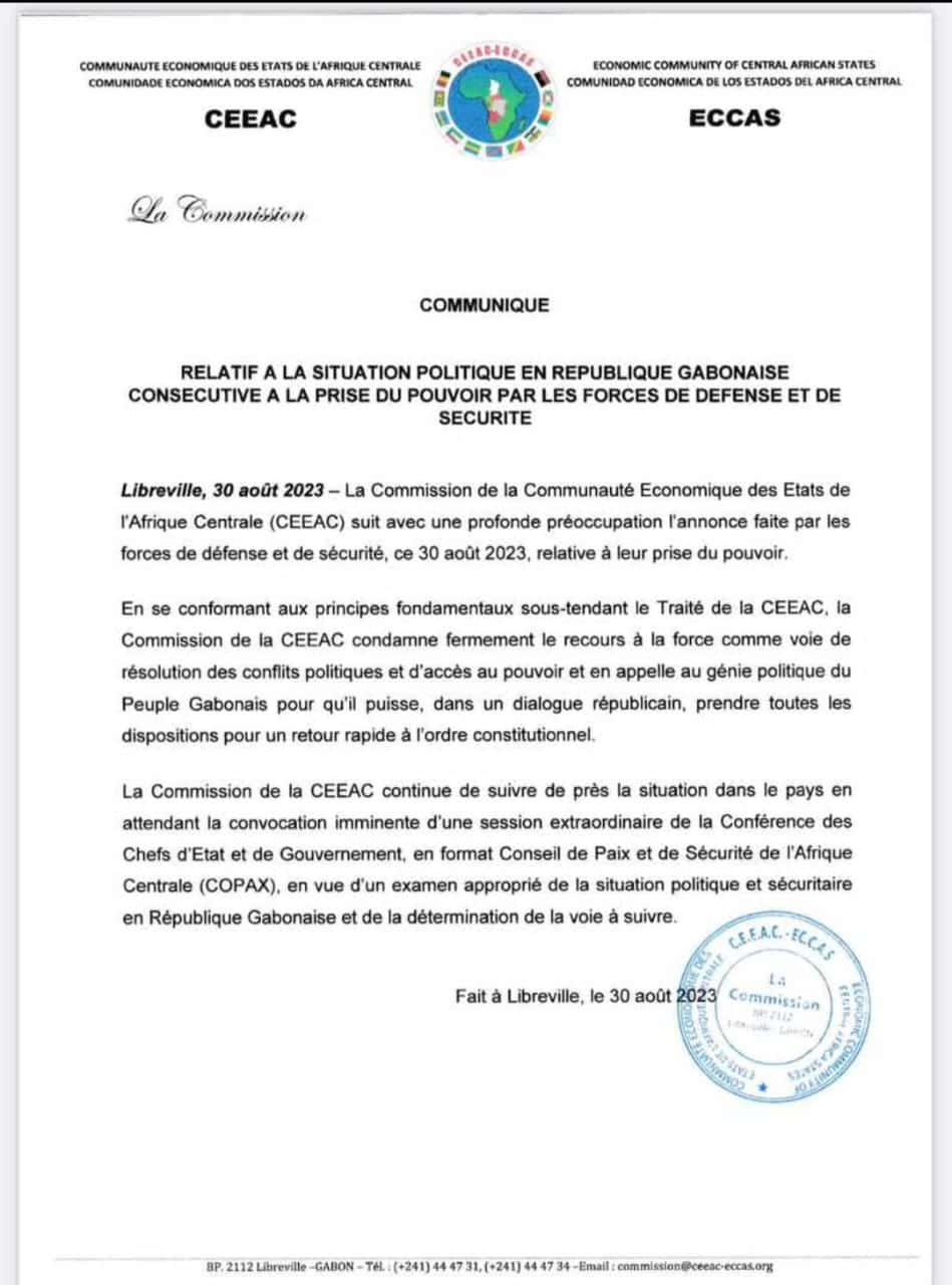 Gabon La Ceeac En Appelle Au G Nie Politique Des Gabonais Pour Une