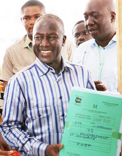 Adama Bictogo lors du dépôt de sa candidature à la CEI (DR)