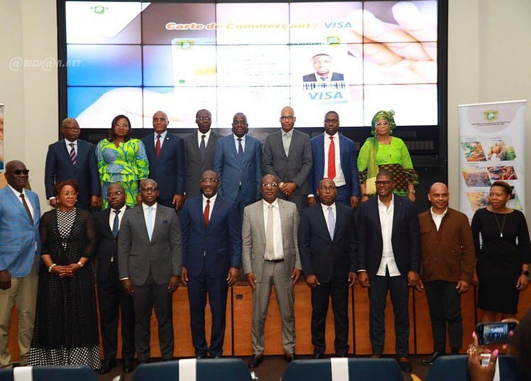 Le Ministre Souleymane Diarrassouba au lancement de la carte Visa de commerce avec ses hôtes