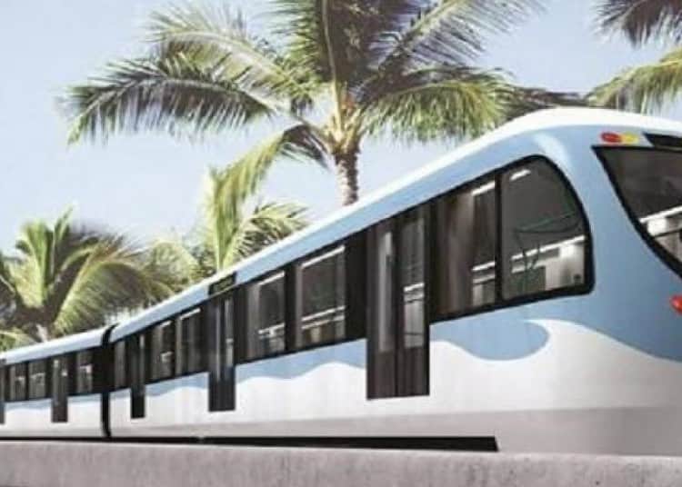 Maquette d'une rame du métro d'Abidjan