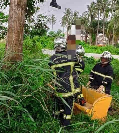 Le corps sans vie de la victime recueilli par les sapeurs pompiers (DR)