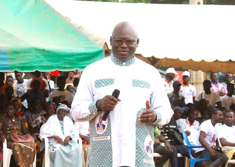 Ahoutou Koffi Emmanuel lors du lancement de sa campagne électorale pour la mairie de Sakassou. (DR)
