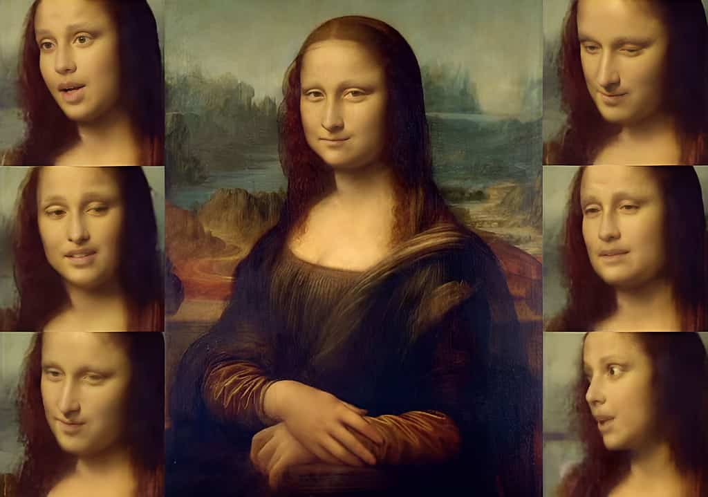 Images fixes d'une vidéo montrant une nouvelle technique d'animation d'images grâce à l'IA, avec la Joconde comme sujet. ( l'IA de Samsung. Centre et l'Institut des sciences et technologies de Skolkovo)