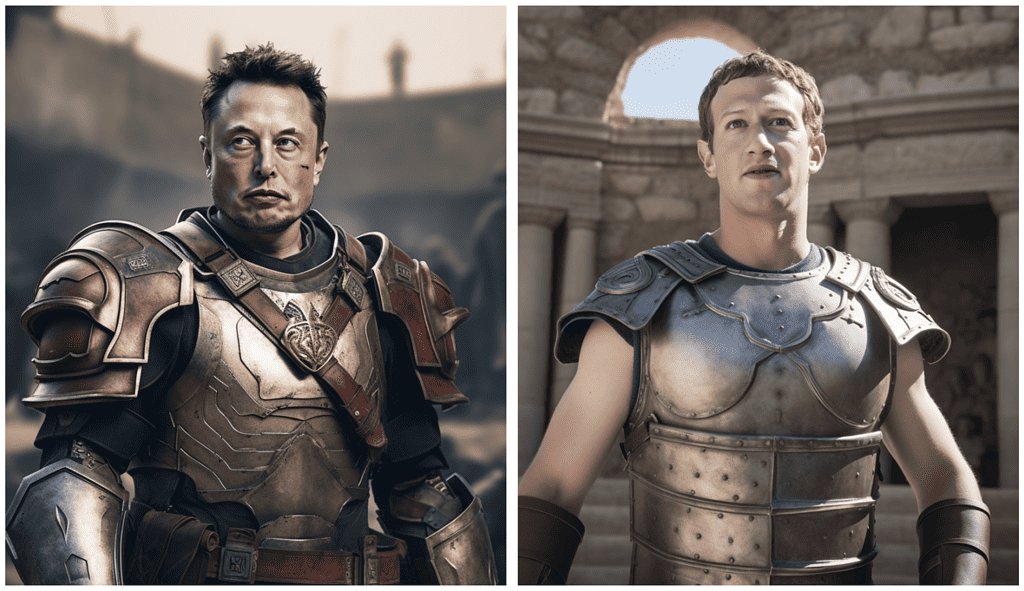 Images d'Elon Musk et de Mark Zuckerberg générées par IA