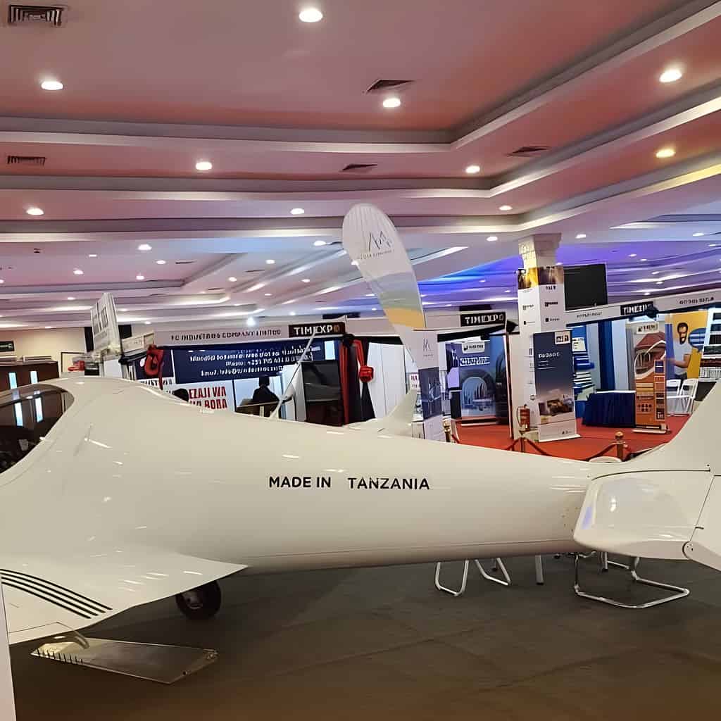 L'avion Skyleader 600 a été dévoilé lors de la Tanzania International Manufacturers Expo 2023 (TIMEXPO), qui s'est tenue au Diamond Jubilee Hall à Dar es Salaam. PHOTO | COURTESY