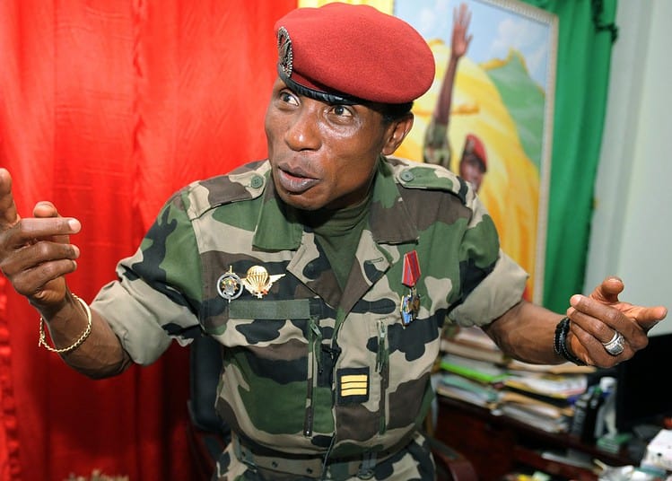 Moussa Dadis Camara. (Photo by SEYLLOU DIALLO / AFP)