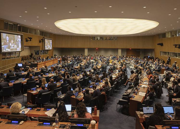 Des membres du Conseil de sécurité assistent à une réunion du Comité spécial des questions politiques et de la décolonisation au siège de l'ONU le vendredi 11 novembre 2022. (Photo AP/Jeenah Moon).