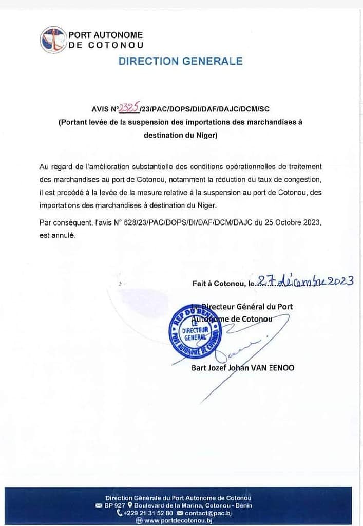 Coopération : Le Niger boude la main tendue du Bénin pour son commerce