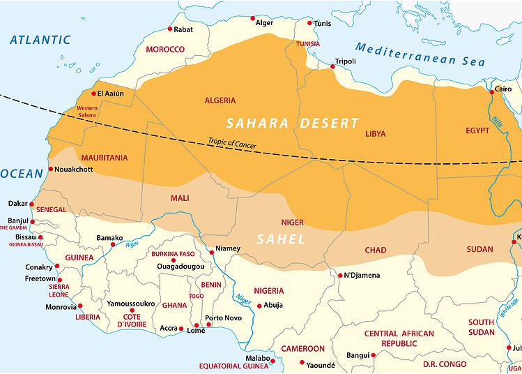 carte du sahel afrique