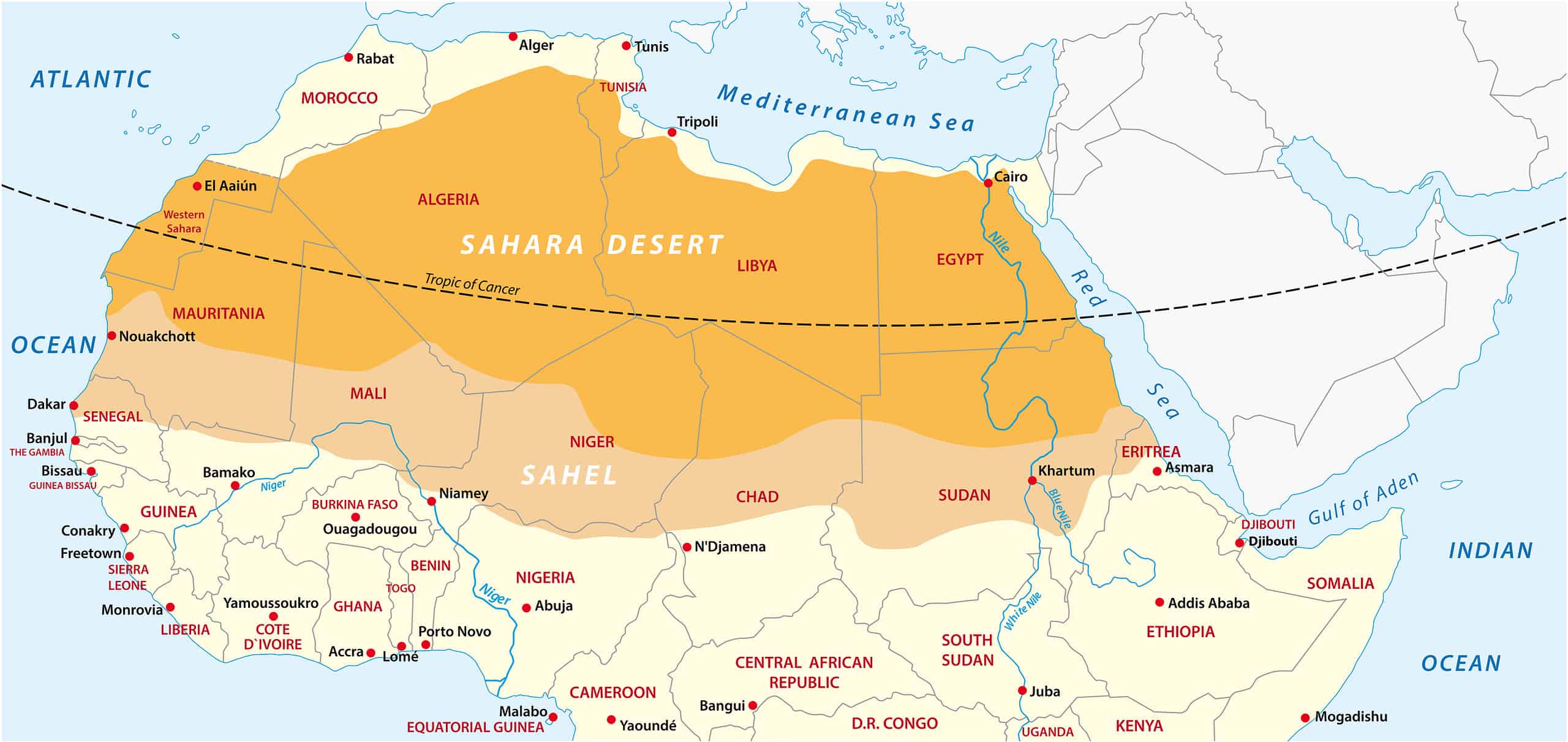 carte du sahel afrique