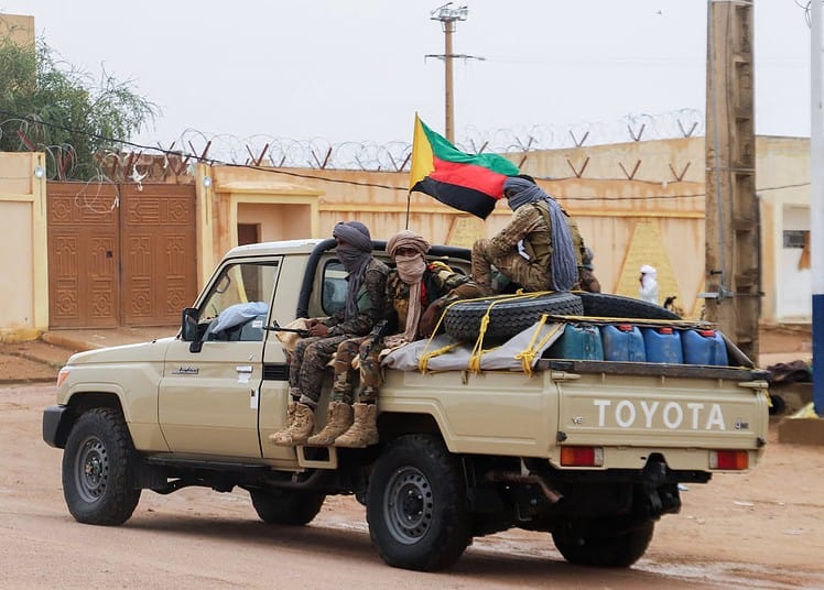 Des combattants du mouvement de libération à Kidal (Souleymane AG ANARA/AFP)