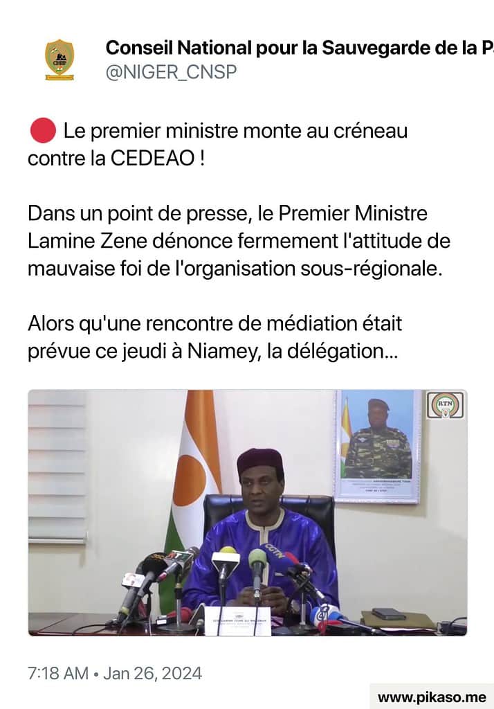 Tensions Niger-CEDEAO : Le Premier ministre nigérien accuse la CEDEAO de mauvaise foi