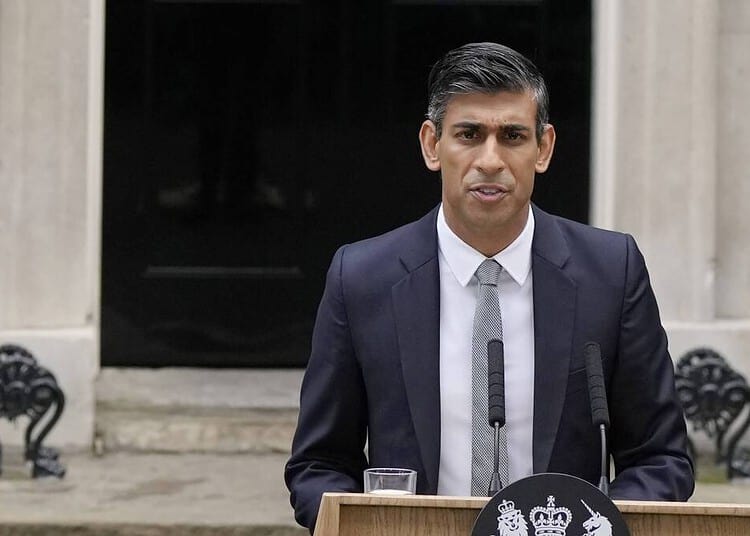 Le premier ministre Britannique Rishi Sunak (AP Photo/Alastair Grant)