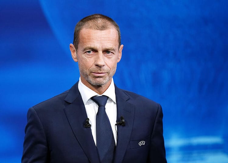 File photo dated 10-10-2023 of UEFA president Aleksander Ceferin. The Football Association stood alone in showing the red card to changes in UEFA's rules which will allow Aleksander Ceferin the option of standing for a further four-year term as president from 2027. Issue date: Thursday February 8, 2024. - Photo by Icon Sport