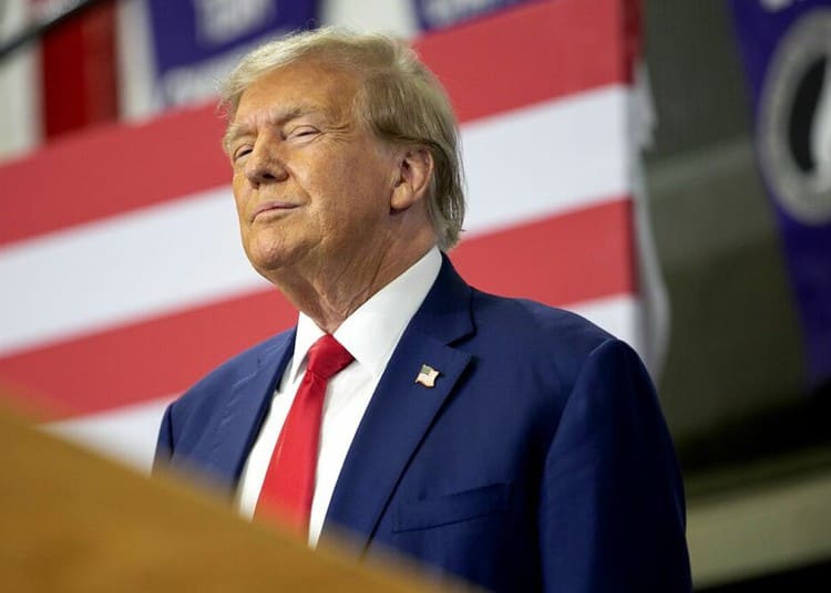 FORT DODGE, IOWA - NOVEMBER 18: Former President Donald Trump speaks to a crowd of supporters at the Fort Dodge Senior High School on November 18, 2023 in Fort Dodge, Iowa. The former president spoke on various topics pertaining to things that happened during his term in office as well as current events. (Photo by Jim Vondruska/Getty Images)