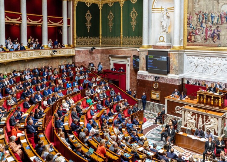 Le public observe les débats depuis les tribunes publiques de l'Assemblée.