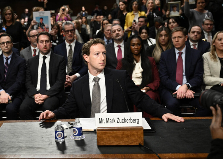 TOPSHOT - Mark Zuckerberg, CEO of Meta, looks on during the US Senate Judiciary Committee hearing "Big Tech and the Online Child Sexual Exploitation Crisis" in Washington, DC, on January 31, 2024. (Photo by Brendan SMIALOWSKI / AFP) (Photo by BRENDAN SMIALOWSKI/AFP via Getty Images)