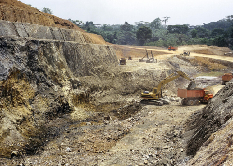 Open-pit gold mine, Afema Mine, Cote dIvoire